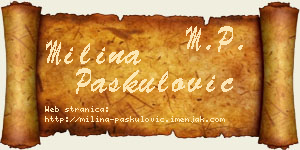 Milina Paskulović vizit kartica